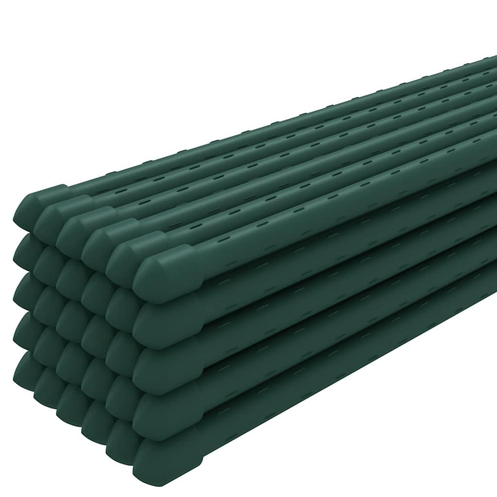 30 soportes para plantas, color verde, 150 cm, acero con revestimiento de polipropileno, ayuda para enredaderas y varilla para plantas trepadoras, tomates, soporte perenne en el jardín