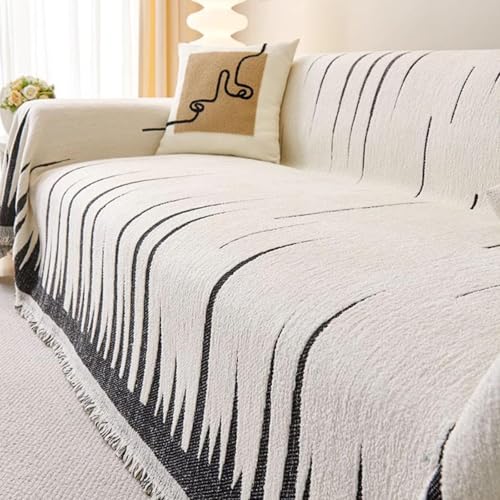 Couverture canapé chenille 180x180 black pour causeuse et protection chien - 3