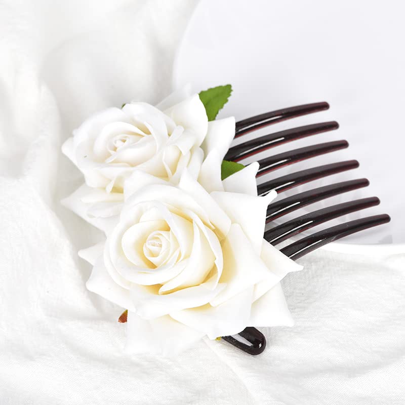 Accesorios de Pinza para el Cabello con Flores de Rosa Artificiales para Mujeres y Niñas miniatura 2