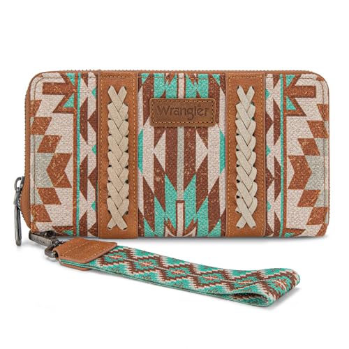 Wrangler Wallet Wristlet Aztec Clutch Long Purse Boho Credit Card Holder Wallet