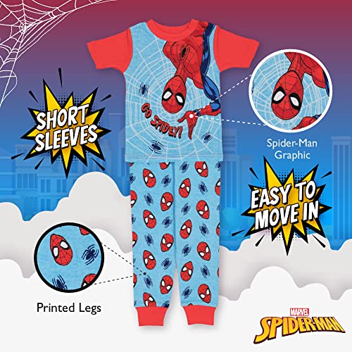 Marvel Boys' Spider-Man 2-Piece Snug-Fit Cotton Pajamas With Book Set, Book Spidey, 3T #TOP3