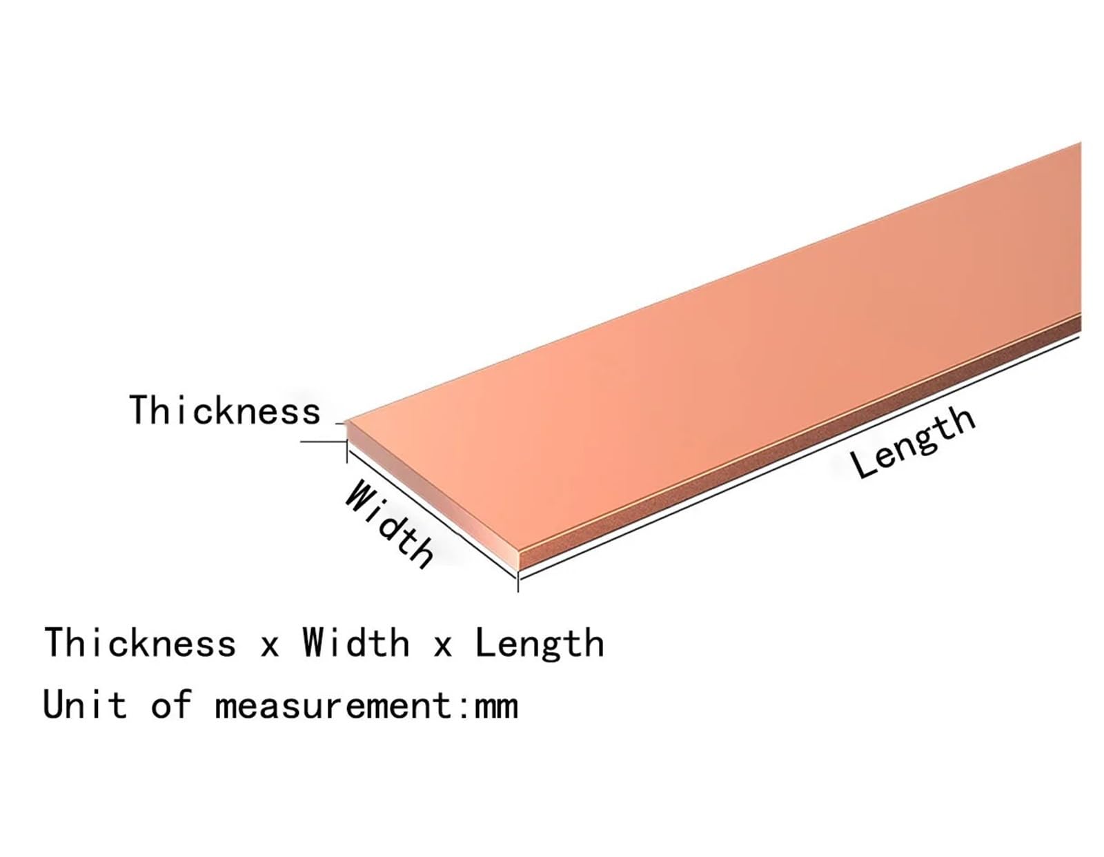 Barra plana de cobre puro T2 500 mm longitud, color morado, for CNC, bricolaje, grosor 0,5 a 20 Adecuado para joyería y manualidades(2mmx30mmx500mm)