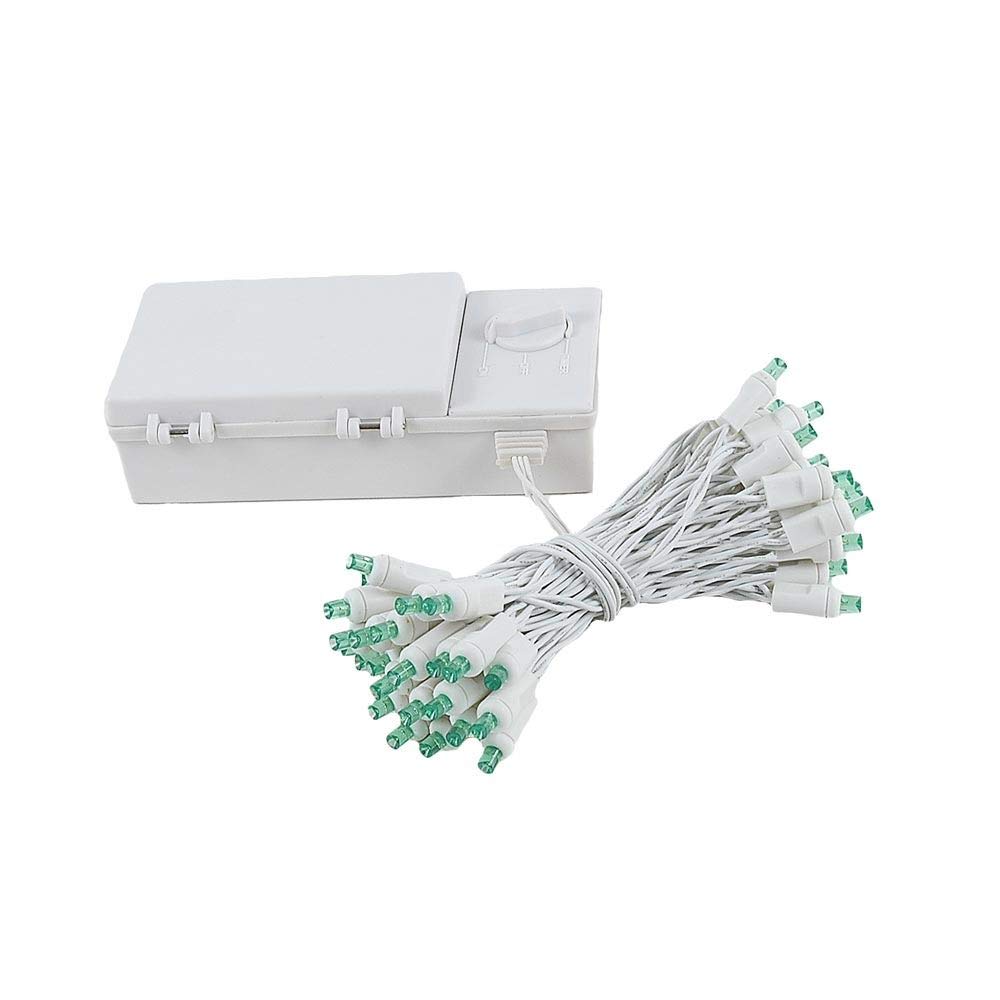 Novità luci 50 LED a batteria Christmas mini Light set, White Wire, 18 'Long, Lyndee