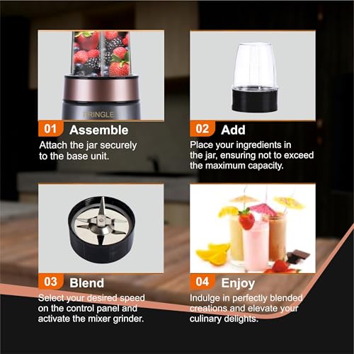 Image of Pringle NB105 Nutri Blender Juicer Mixer Grinder & Chopper | 600W Full Copper Motor | 2 Unbreakable Jars | Multi-Purpose Kitchen Appliance | 2 Years Warranty