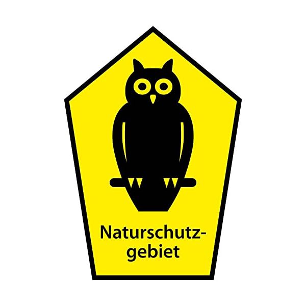 Aufkleber Naturschutzgebiet/Eule im Fünfeck PVC Folie selbstklebend 21 x 30 cm