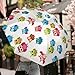 FOSKERV Umbrella 2 Fold, Portable 2 Fold Automatic Umbrella with Sturdy Ribs for Daily Use, Cute Owl Funny Owl Pattern, Fashion Outdoor Protection Umbrellas for Rain Sun
