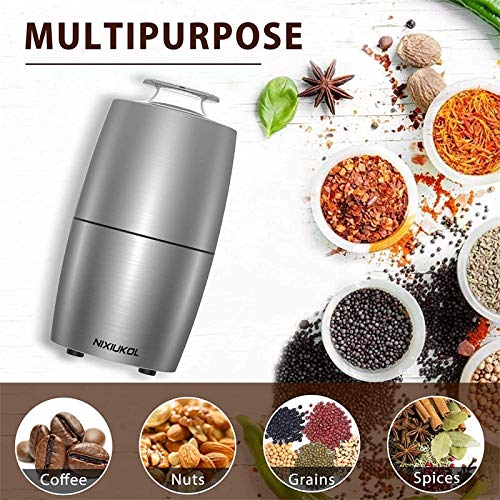ywewsq Molinillo de café eléctrico con Hoja de Acero Inoxidable, bajo Nivel de Ruido, Motor Potente de 28000 RPM, Ideal… - Imagen 7