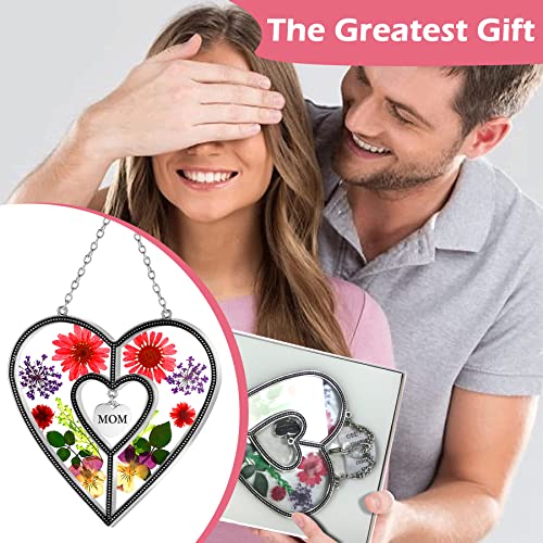 Ky&Bosam Mother`s Day Mom Gifts, Gifts For Mom From Daughter Son, Mother Heart Suncatcher Gifts For Women, Gifts For Grandma, Mom Indoor Decor, Yard Decor For Mother Day Christmas, Birthday Gift #TOP3