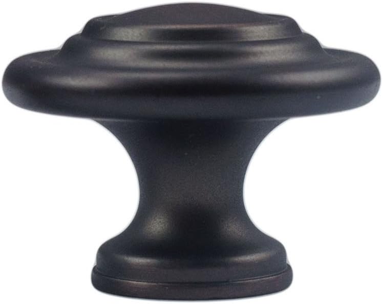 Urbanest Cranfield Round Cabinet Hardware Knob 1-5/16 Inch Diameter, 25 Pack (Oil Rubbed Bronze)