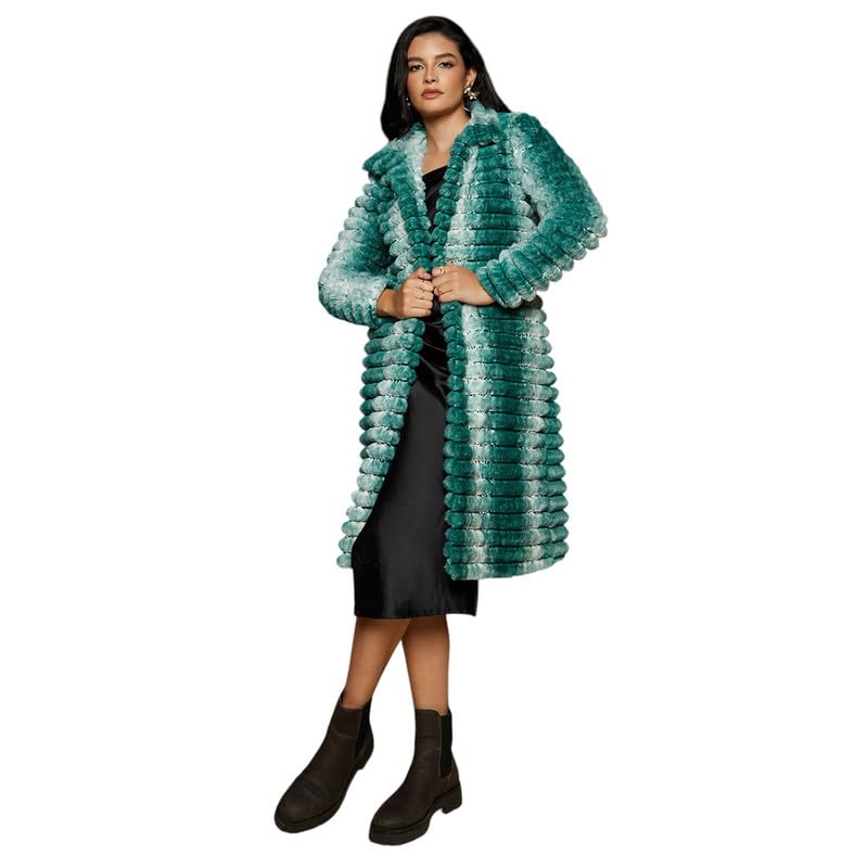 Image of PINACOLADA Women's Double-Breasted Fleece Long Coat for Casual Wear | Lapel Collar | Long Sleeve | Button Closure | Coat Crafted with Comfort Fit for Everyday Wear