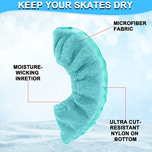 Ice Skate Blade Covers 4 Kids Skate Guards Hockey Skate Blade Protector Winter Ice Skates Covers Ice Blade Guards For Kids Adult Men Women Boys Girls Skating Cover Blades (Black, Light Blue, Small) #TOP2