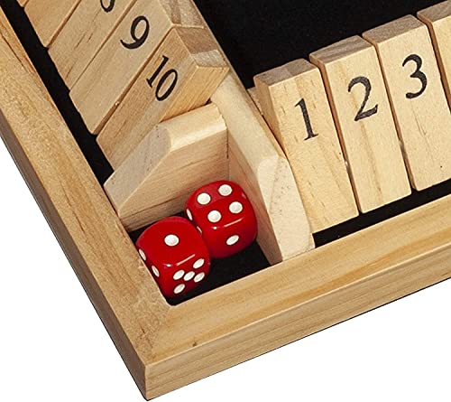 We Games Travel Size 4 Player Shut The Box Dice Board Game - Natural Wood - For Family Game Night Play In Classroom, Home Or Bar, 8.5 Inches #TOP6