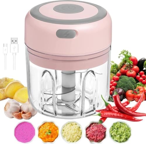 Jifocelt みじん切り器 電動 チョッパー フードプロセッサー 野菜カッター みじん切りカッタ (ピンクです)