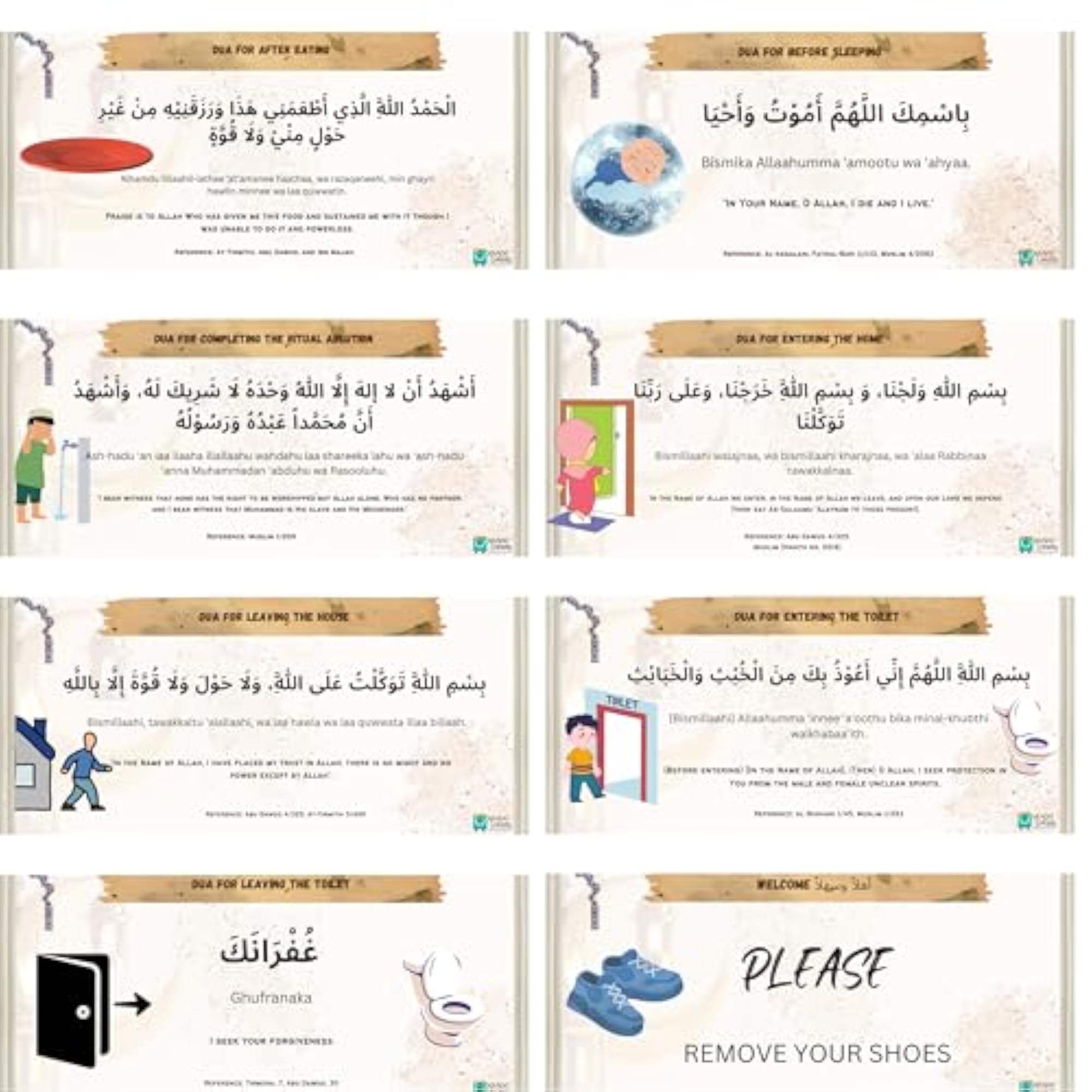 Islamic Dua Wall Sticker with Arabic Quotes for Home Office