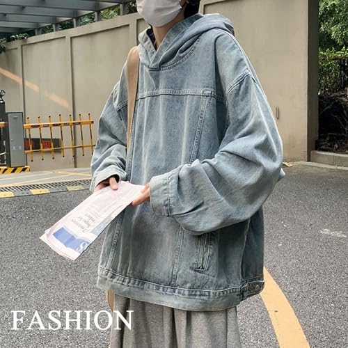 Y2k Oversized Denim Hoodie Vintage Jean Jacket Unisex Aesthetic Sweatshirt With Hood4