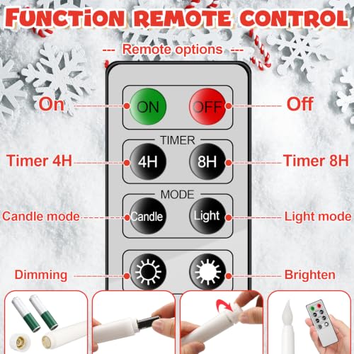 Image of Aurelema 6pcs Snowman Flameless Taper Candles with Remote for Decor Gifts