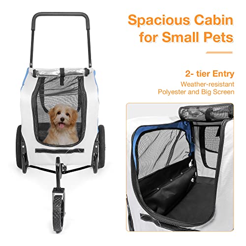 LUCKYERMORE-2-in-1-Dog-Bike-Trailer-Pet-Stroller-Bicycle-Cart-and-Jogger-Wagon-Cargo-Carrier-for-Travel-with-360-Degree-Swivel-Wheels-and-Mesh-Skylight-Stroller-for-a-Variety-of-Roads - Cucciolini Doodles   LUCKYERMORE-2-in-1-Dog-Bike-Trailer-Pet-Stroller-Bicycle-Cart-and-Jogger-Wagon-Cargo-Carrier-for-Travel-with-360-Degree-Swivel-Wheels-and-Mesh-Skylight-Stroller-for-a-Variety-of-Roads