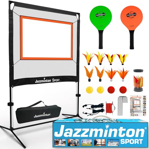 Jazzminton-Sport – The Original Paddle Game with Net for Indoors & Outdoors – Active,...
