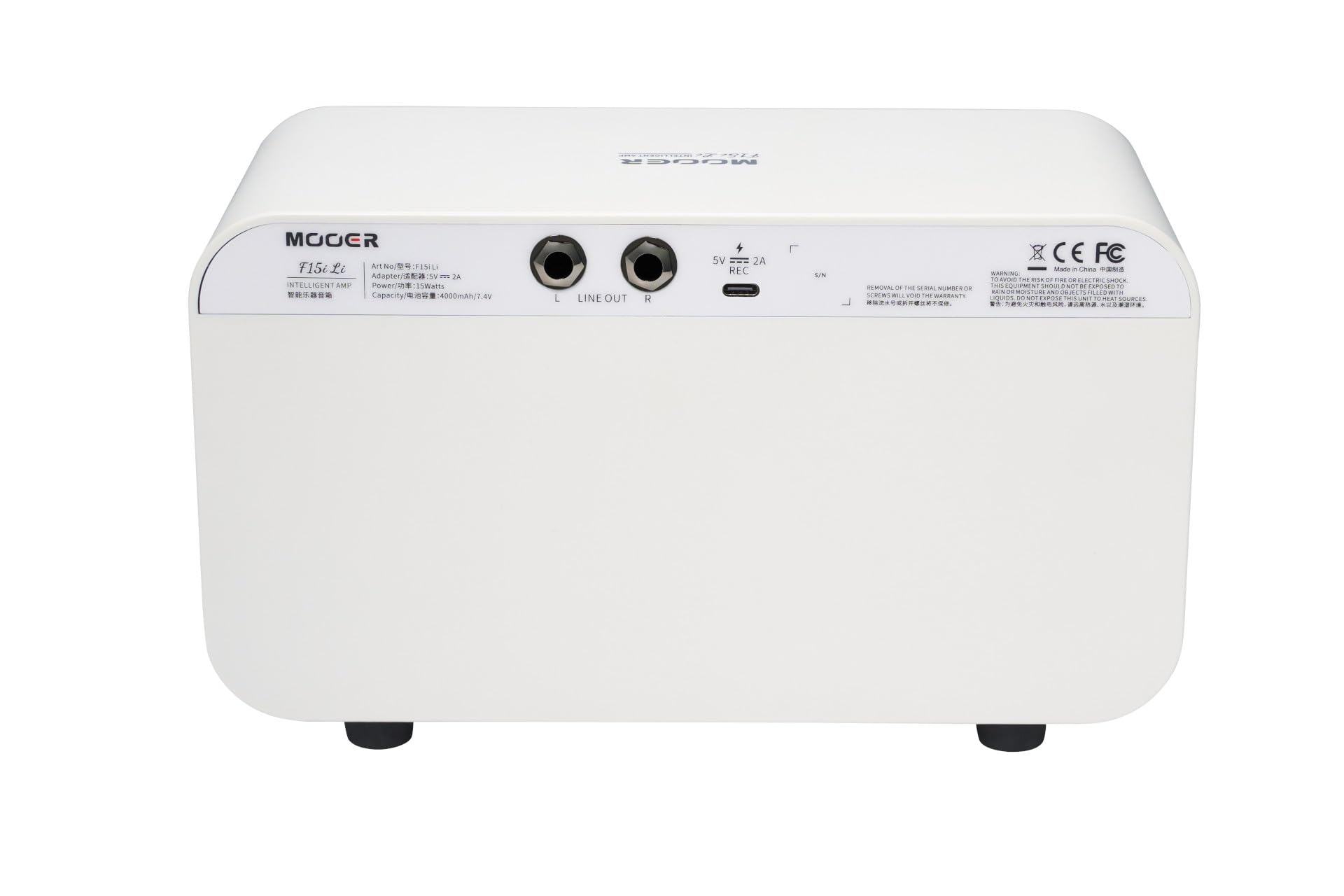 Mooer F15i Li - Combo Multi-Effetti & Modeling per Chitarra, 15 Watt, con Batteria - Bianco Neve