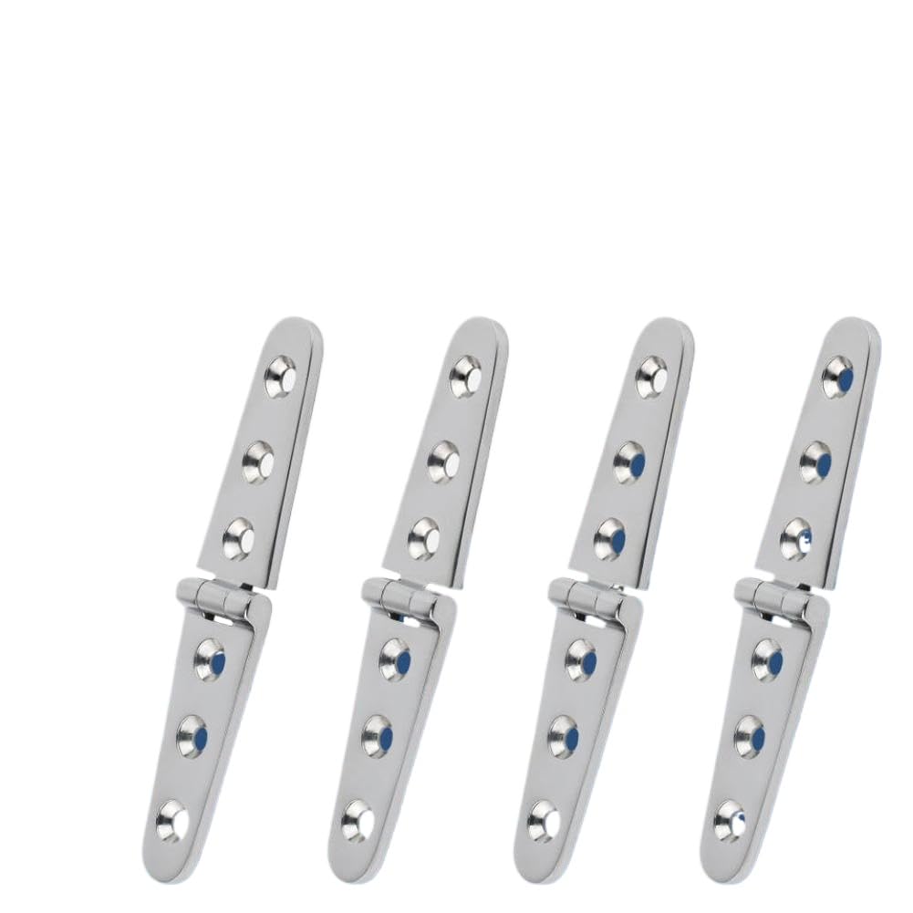 Jieyo Onecolor 4Pcs Stainless Steel 316 Door Strap Hinge With 6 Holes Mirror Polish Marine Boat Hardware Casting Hinge 30X152mm
