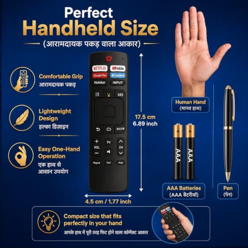 Image of Supreme E-Commerce Replacement Remote Control Suitable for vu hisense led Smart tv 4k - Works with 55 inch tv, 43 inch, vu California tv, vu led tv, Non Voice Remote with Netflix prim Video hotkeys