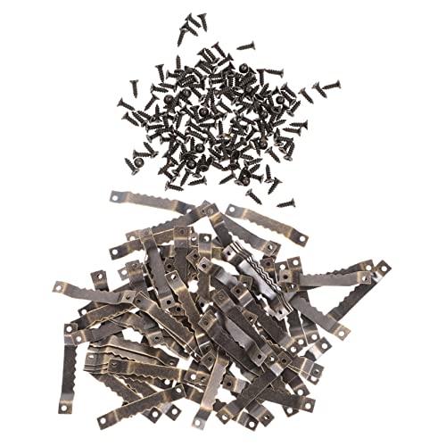 Image of 100pcs Serrated Picture Hangers Screws for Wall Mounting Picture Frame Hooks for Photos Artwork and Decorations for Use