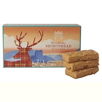 Fortnum and Mason London. Stem Ginger Shortbread Fingers 160g 1 Pack
