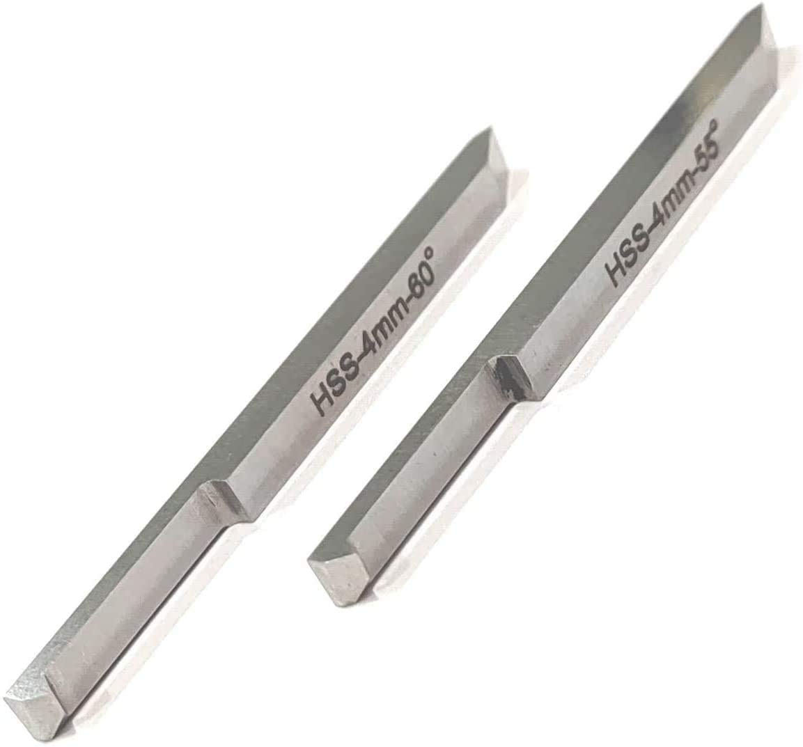 Set Di Utensili HSS Per Filettatura Esterna E Interna A Doppia Estremità – Gambo 4x4 Mm, 55° E 60°, Per Tornio, M2