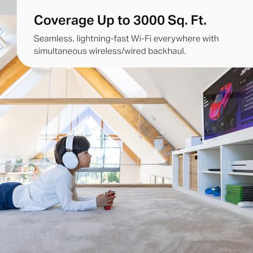 Image of TP-Link Deco 7 Pro BE63 Tri-Band WiFi 7 BE10000 Whole Home Mesh System- 6-Stream 10 Gbps, 4X 2.5G Ports Wired Backhaul, 4X Smart Internal Antennas, VPN, HomeShield, Free Expert Support (1-Pack)