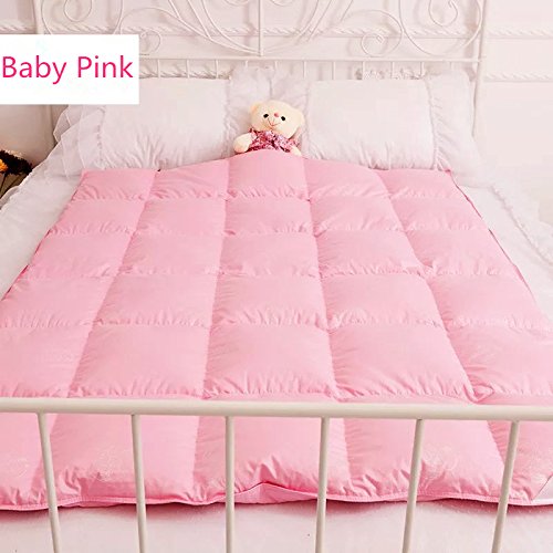 Rose Feather 20171130014 Toddler/Travel/Crib Goose Down Comforter Duvet/Blanket Multifunctional,100% Organic Cotton Washable Unisex Kids,All Season,Pink 47X60 thumb #4