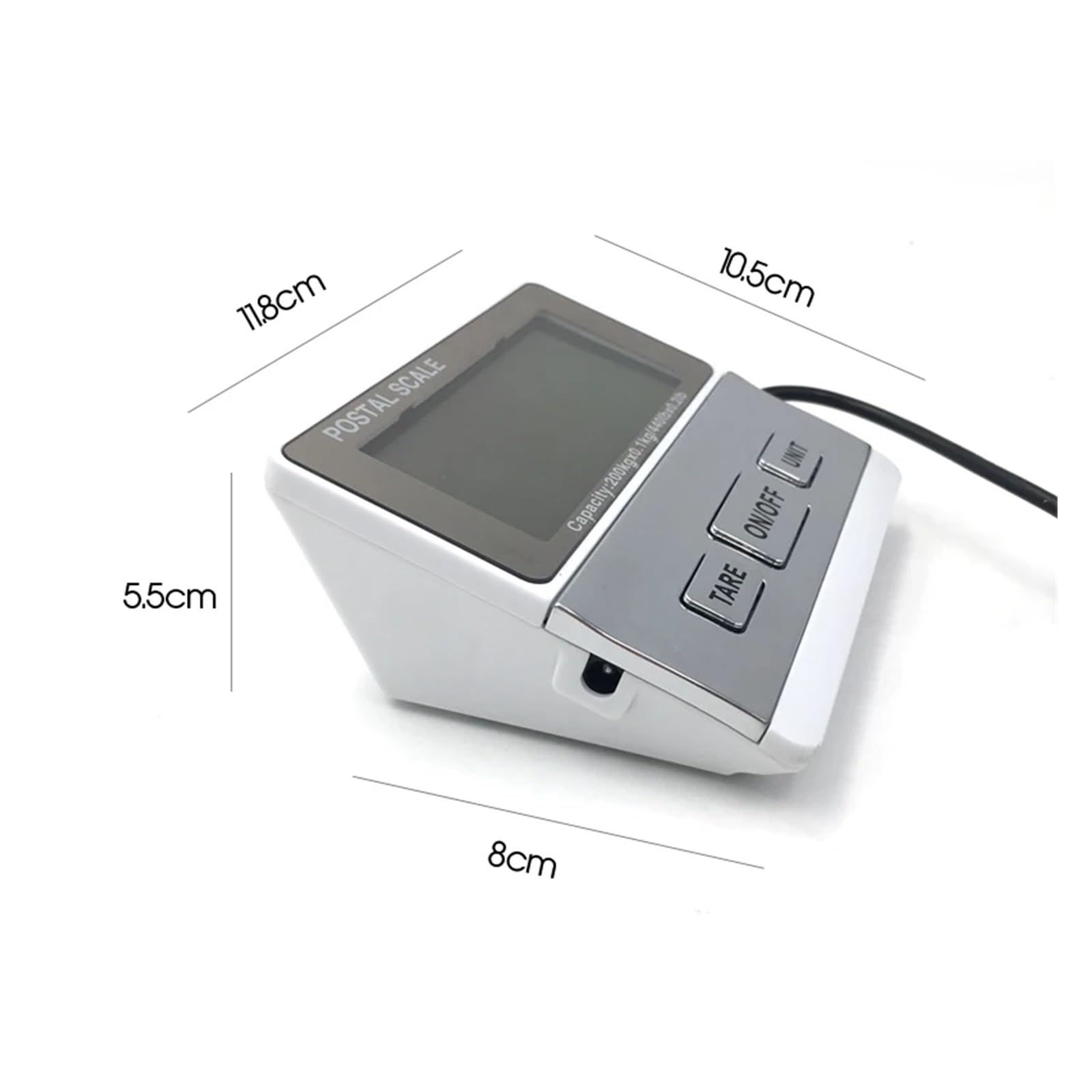 Básculas de cocina, Báscula de correo postal digital, báscula de pesaje de equipaje de 200 kg, báscula de banco, báscula de envío de peso de oficina de correos(Nero)