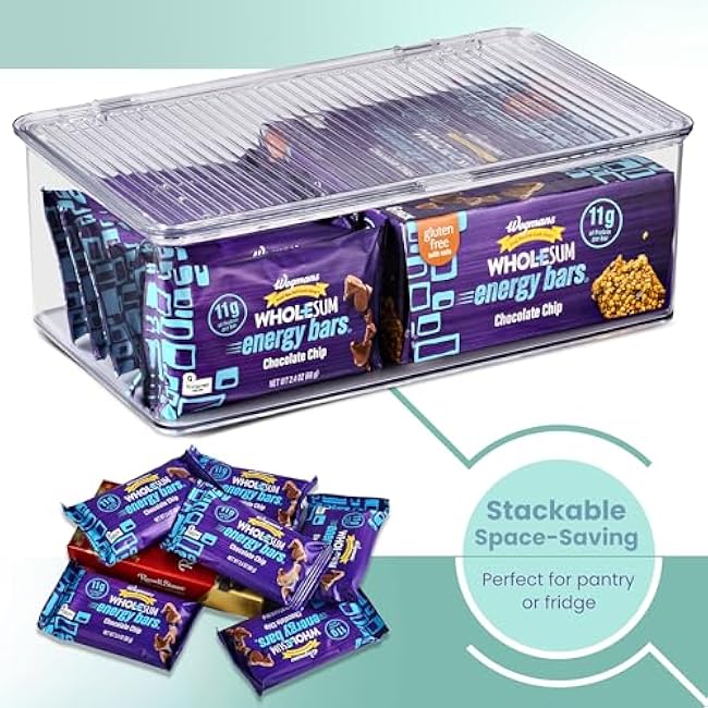 Pantry Storage Bins for with Hinged Lids