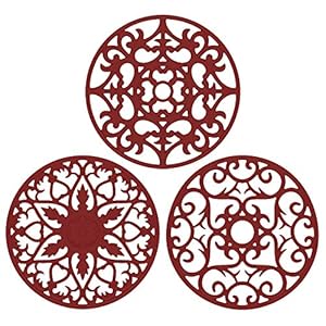 ME.FAN Trivets/Silicone Trivets 3 Pcs Silicone Mats for Hot Dishes/Hot Pots/Hot Pans, Hot Pads to Portect Table and Counter Top - Flexible/Durable/Non Slip (Wine Red) MEFAN TrivetsSilicone Trivets 3 Pcs Silicone Mats for Hot DishesHot PotsHot Pans Hot Pads to Portect Table and Counter Top FlexibleDurableNon Slip Wine Red