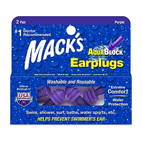 Mack's Unisex's AquaBlock Ear Plugs (2 Pair), Purple Cover