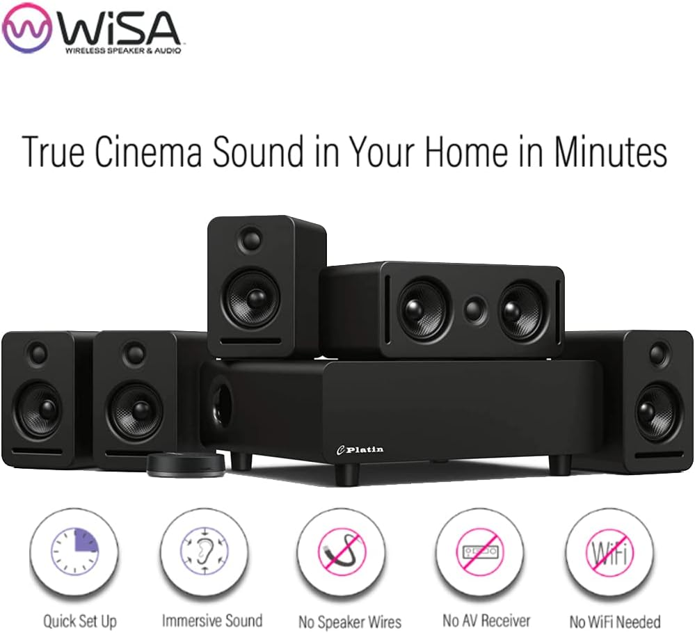 LG OLED65C1PUB 65 Inch 4K Smart OLED TV with AI ThinQ Bundle with Platin Monaco 5.1 5-Speaker Audio System with WiSA SoundSend Transmitter