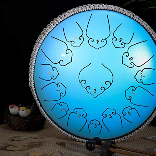 Steel Tongue Drum de 14 pulgadas, 15 notas azul miniatura 2
