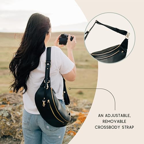 The Sidekick Camera Bag – Compact, Vegan Leather, Hands-Free Crossbody with Protective Suede Interior, Brown4