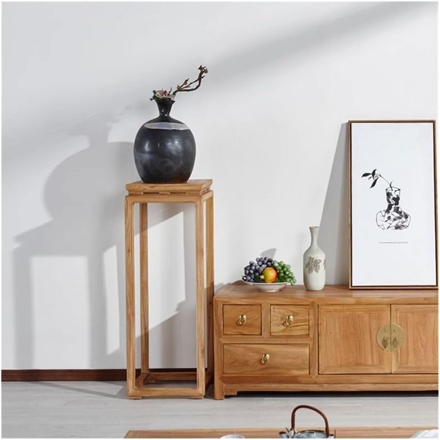 Vase Stand Simple Wood Bonsai Base, Chinese Plant Shelves High Leg for Living Room Balcony
