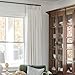 TWOPAGES 52 W x 108 L inch Pinch Pleated Light Filtering Curtain Linen Textured Unlined Drapes for Living Room Bedroom Indoor Window and Door,(1 Panel),Ivory White