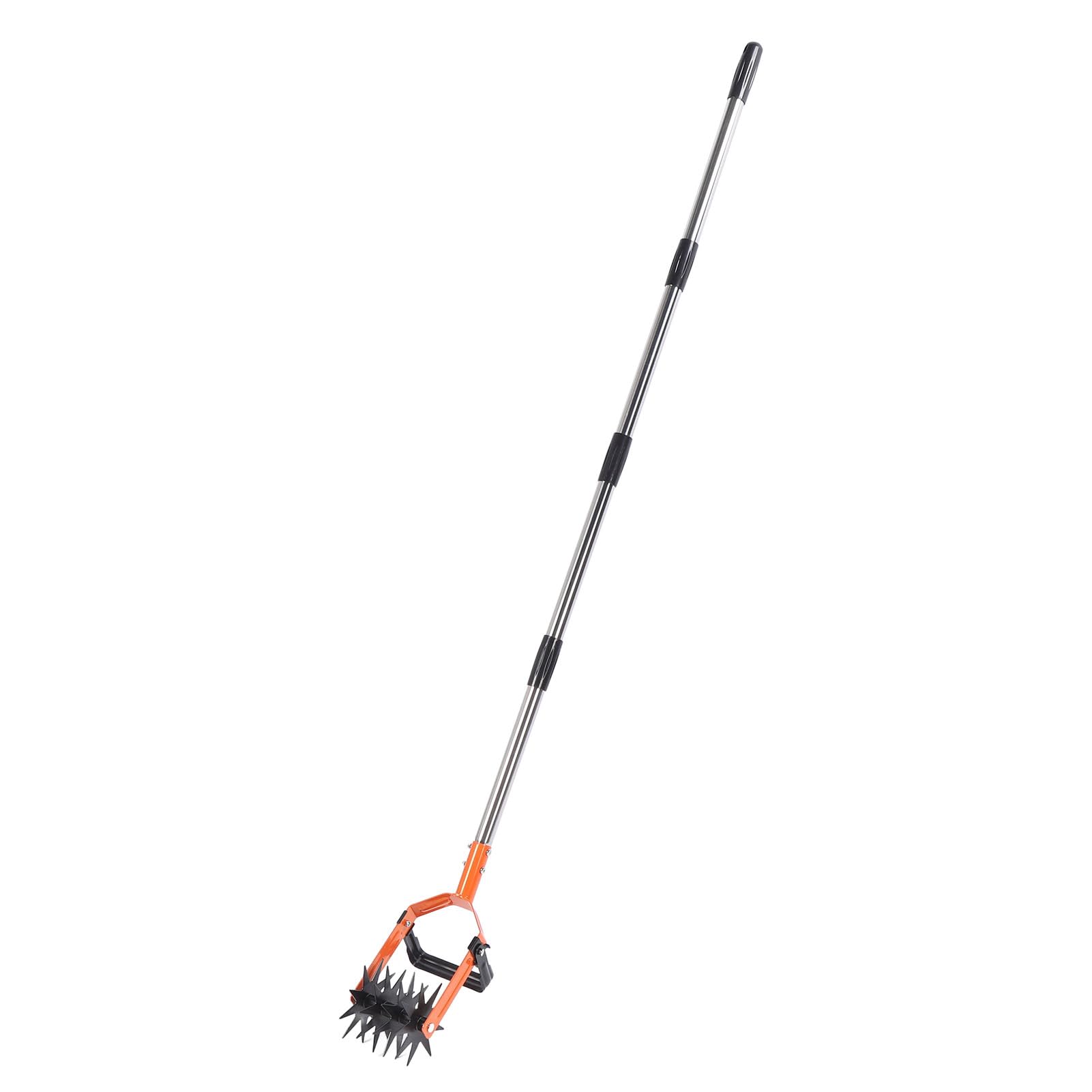 Qcwwy Strumento di Coltivatore da Giardino, Coltivatore a Mano Estendibile in Acciaio Inossidabile con Lame di Diserbo per la Gestione del Giardino del Giardino (4 Sezioni)