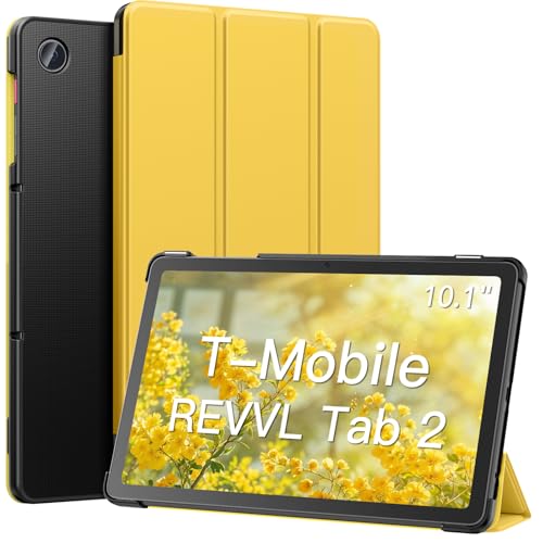 MoKo Funda para tablet T-Mobile Revvl Tab 2 2025 de 10.1 pulgadas, funda delgada y ligera de piel, protector completo, soporte triple con encendido y apagado automático para tablet Revvl Tab 2 lanzada