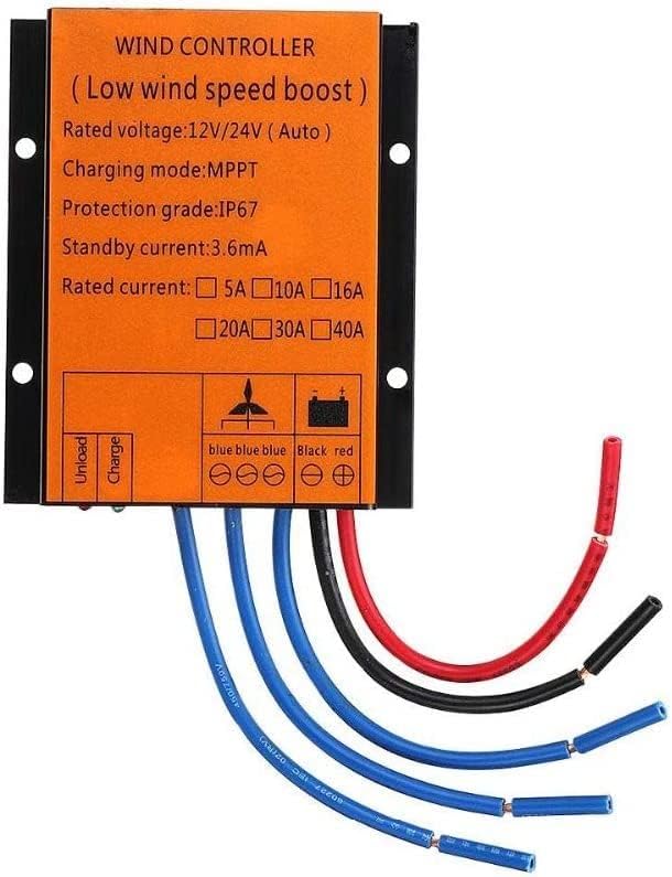 8000W MPPT Waterproof Charge Controller, 12/24V/48V Battery Auto 20A/30A MPPT Controller Regulator for Wind Turbine Generator(48v)