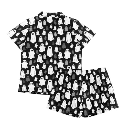 Image of Women's Short Sleeve Sleepwear Pajamas Nightwear with Pockets | skin-friendly breathable material resists pilling fading and deformation after repeated washing