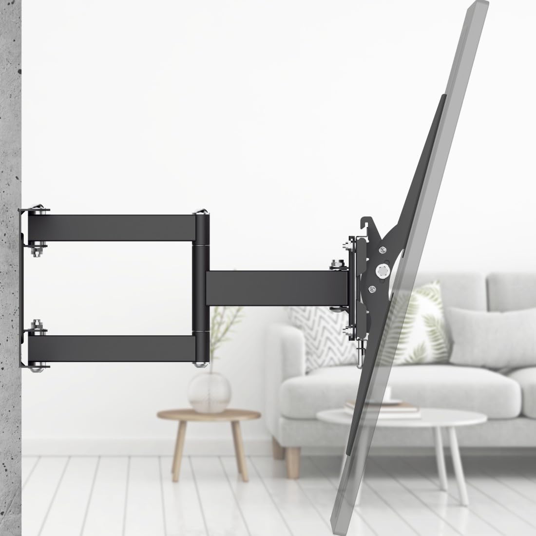 Hama | Soporte TV Pared articulado, Giratorio e inclinable para Pantallas de 32 a 84 Pulgadas. (Giro 180°, Inclinación +5/-12°, Carga 50kg, VESA 600x400) Negro.