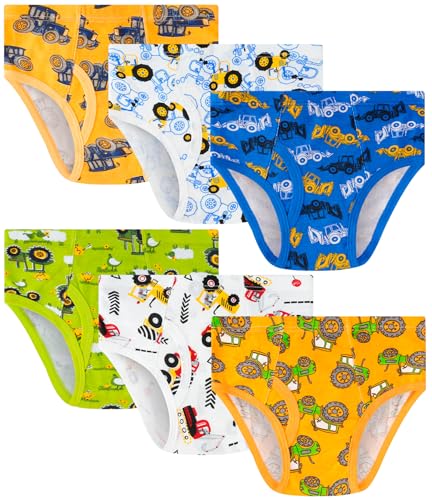 JAHSIYI Toddler Underwear Boys Size 4T Farm Truck Briefs 100% Cotton Kids Underpants Tractor Boys Brief Age 4 Years Old Undies Xs Panties Clothes