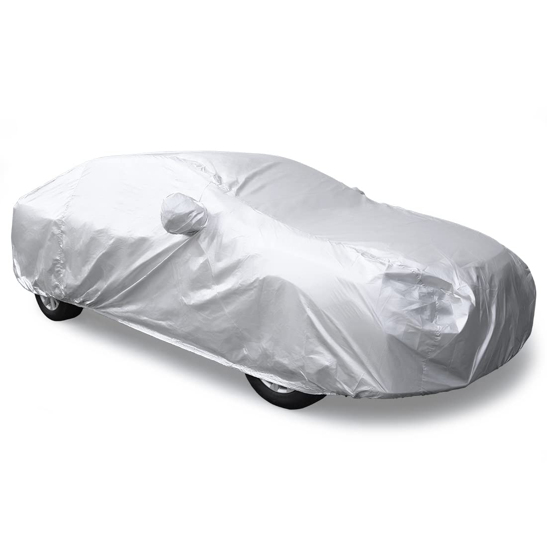 uxcell 3XXL Silver Tone 190T Car Cover Outdoor Weather Waterproof Scratch Rain Snow Heat Resistant W Mirror Pocket
