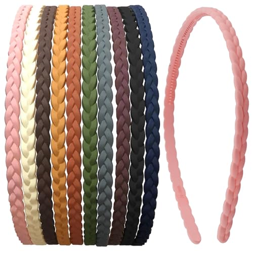 KBNIAN Dünne Stirnbänder, 10 Stück Kunststoff-Haarbänder mit...