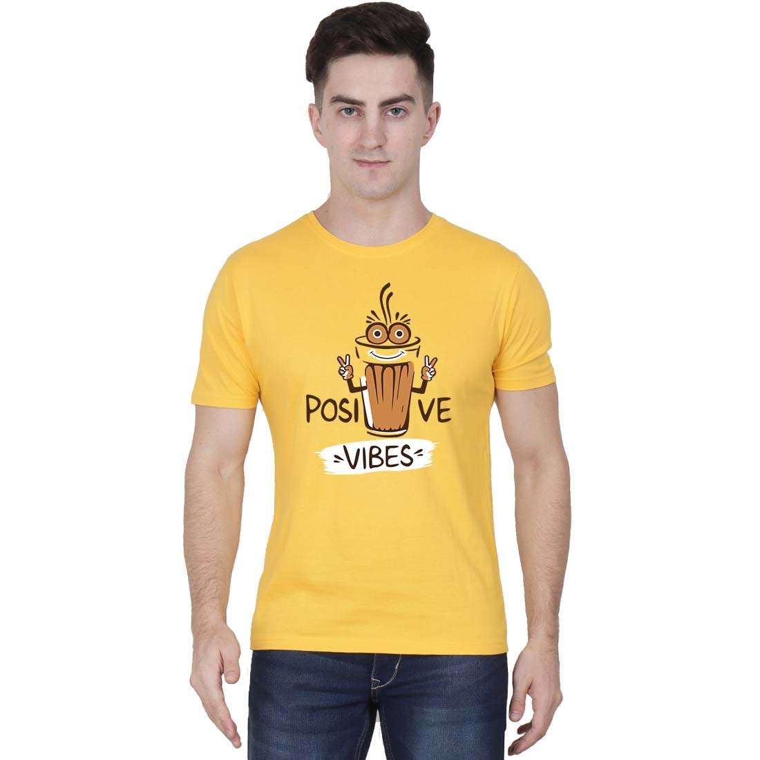 High on SodaPositive Vibes Tea T-Shirt for Men - Half Sleeve