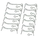 Wideskall Zinc Plated Wire Gate Hook and Eye Latch with Spring Lock (Pack of 12)