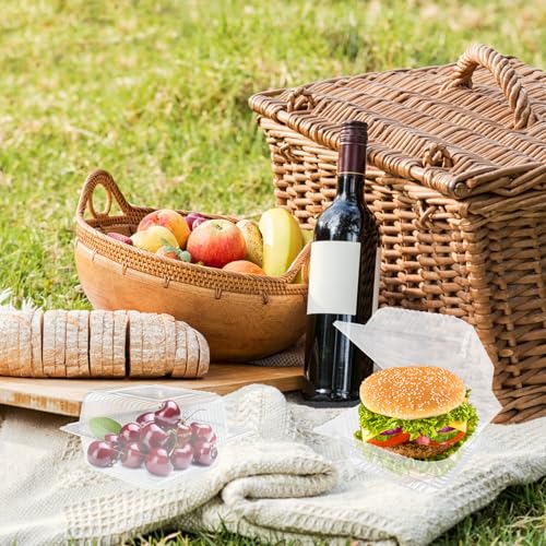 Image of Jizvxe 50 Pcs Clear Plastic Take Out Containers,Clear Plastic Square Hinged Food Container with Lids,Disposable Clamshell Dessert Containers for Salad,Pasta,Hamburger(5.3 x 4.7 x 2.8 in)